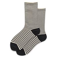 Frau Einfacher Stil Farbblock Streifen Baumwolle Crew Socken Ein Paar sku image 1