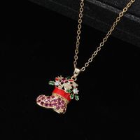 Wholesale Cute Christmas Socks Stainless Steel Titanium Steel Plating Pendant Necklace sku image 1