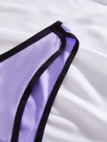 Color Block Bow Knot Seamless Breathable Low Waist Briefs Panties main image 2