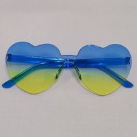 Casual Streetwear Heart Shape Pc Special-shaped Mirror Frameless Women's Sunglasses sku image 75