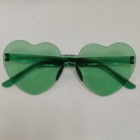 Casual Streetwear Heart Shape Pc Special-shaped Mirror Frameless Women's Sunglasses sku image 39