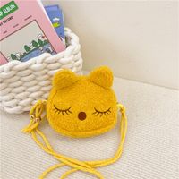 Women's Plush Animal Cute Oval Zipper Crossbody Bag sku image 1
