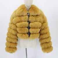 Women's Streetwear Solid Color Contrast Binding Zipper Coat Faux Fur Coat main image 4