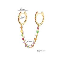 1 Piece 1 Pair Ig Style Lady Circle Tassel Plating Inlay Copper Zircon 18k Gold Plated Earrings main image 5