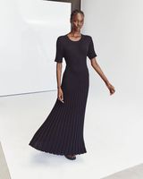 Women's Sweater Dress Simple Style Round Neck Short Sleeve Solid Color Maxi Long Dress Daily Street main image 4