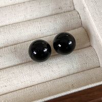 1 Pair Casual Elegant Simple Style Solid Color Arylic Ear Studs sku image 4