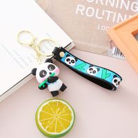 Cute Panda Pvc Metal Unisex Bag Pendant Keychain 1 Piece sku image 8