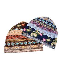 Unisex Basic Retro Flower Printing Eaveless Sleeve Cap main image 1