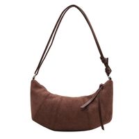 Women's Flannel Solid Color Business Dumpling Shape Zipper Shoulder Bag main image 2