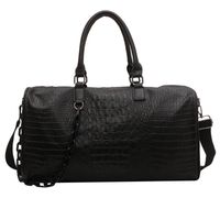 Unisex Pu Leather Solid Color Streetwear Round Zipper Handbag Travel Bag sku image 2