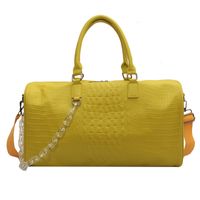 Unisex Pu Leather Solid Color Streetwear Round Zipper Handbag Travel Bag sku image 5