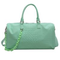 Unisexe Faux Cuir Couleur Unie Vêtement De Rue Rond Fermeture Éclair Sac À Main Sac De Voyage sku image 3