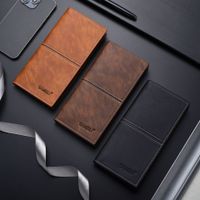 Men's Solid Color Pu Leather Open Long Wallets main image 1