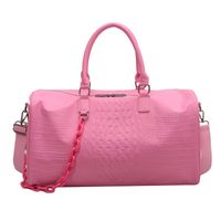 Unisex Pu Leather Solid Color Streetwear Round Zipper Handbag Travel Bag sku image 4