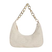 Women's Canvas Fruit Flower Elegant Pearls Dumpling Shape Zipper Underarm Bag sku image 10