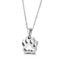 Stainless Steel Titanium Steel 18K Gold Plated Casual Streetwear Plating Paw Print Pendant Necklace main image 2