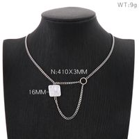 Wholesale Simple Style Geometric Solid Color Stainless Steel Mother Pearl Shellfish Plating Pendant Necklace main image 3