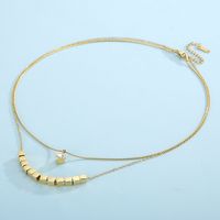 Titan Stahl 18 Karat Vergoldet Einfacher Stil Strassenmode Quadrat Geschichtete Halskette sku image 1