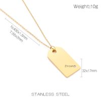 Wholesale Simple Style Square Stainless Steel Titanium Steel Inlay Zircon Pendant Necklace main image 2