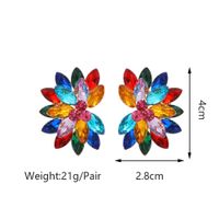 1 Pair Vintage Style Colorful Petal Layered Plating Inlay Zinc Alloy Glass Ear Studs main image 7