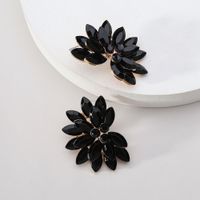 1 Pair Vintage Style Colorful Petal Layered Plating Inlay Zinc Alloy Glass Ear Studs sku image 1