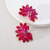 1 Pair Vintage Style Colorful Petal Layered Plating Inlay Zinc Alloy Glass Ear Studs main image 10