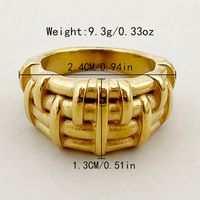 304 Stainless Steel 14K Gold Plated Casual Modern Style Artistic Plating Bamboo Rings main image 5