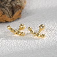 1 Pair Elegant Streetwear Geometric Plating Inlay Copper Artificial Pearls 18k Gold Plated Ear Studs main image 5