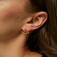1 Pair Elegant Streetwear Geometric Plating Inlay Copper Artificial Pearls 18k Gold Plated Ear Studs main image 4