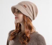 Women's Basic Lady Simple Style Solid Color Wide Eaves Wool Cap main image 3
