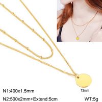 Stainless Steel Titanium Steel 18K Gold Plated Vintage Style Plating Round Pendant Necklace sku image 2