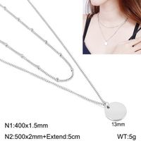 Stainless Steel Titanium Steel 18K Gold Plated Vintage Style Plating Round Pendant Necklace sku image 1