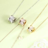 Stainless Steel Titanium Steel 18K Gold Plated Vintage Style Plating Geometric Round Pendant Necklace main image 1