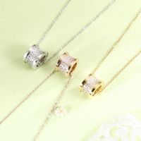 Stainless Steel Titanium Steel 18K Gold Plated Vintage Style Plating Geometric Round Pendant Necklace main image 6