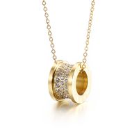 Stainless Steel Titanium Steel 18K Gold Plated Vintage Style Plating Geometric Round Pendant Necklace sku image 2