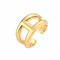 Casual Vintage Style Simple Style Geometric Copper Plating 18k Gold Plated Open Rings sku image 10
