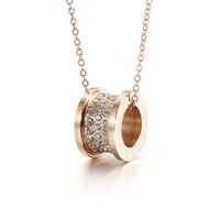 Stainless Steel Titanium Steel 18K Gold Plated Vintage Style Plating Geometric Round Pendant Necklace sku image 3