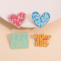 Casual Cartoon Style Letter Heart Shape Alloy Stamping Stoving Varnish Plating Women's Brooches main image 3