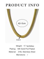 Retro Roman Style Solid Color Stainless Steel Plating 18k Gold Plated Necklace main image 7