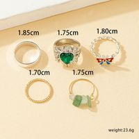 Retro Geometric Heart Shape Zircon Alloy Wholesale Rings main image 1