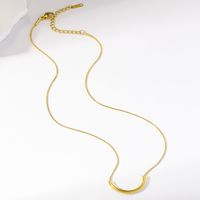 Wholesale Simple Style Solid Color Stainless Steel Plating 18k Gold Plated Pendant Necklace main image 6
