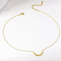 Wholesale Simple Style Solid Color Stainless Steel Plating 18k Gold Plated Pendant Necklace main image 4
