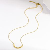 Wholesale Simple Style Solid Color Stainless Steel Plating 18k Gold Plated Pendant Necklace main image 3