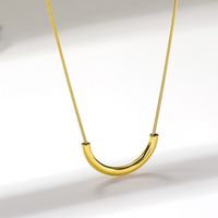 Wholesale Simple Style Solid Color Stainless Steel Plating 18k Gold Plated Pendant Necklace sku image 1