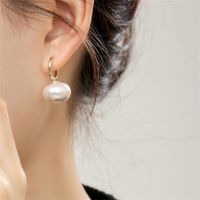 1 Pair Elegant Streetwear Solid Color Imitation Pearl Copper Drop Earrings main image 2