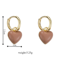 1 Pair Retro Sweet Heart Shape Alloy Gold Plated Drop Earrings main image 9