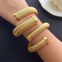 Simple Style Solid Color 304 Stainless Steel Bangle In Bulk main image 4