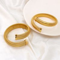 Simple Style Solid Color 304 Stainless Steel Bangle In Bulk main image 6
