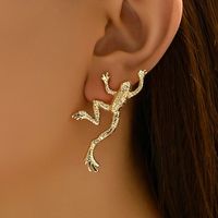 1 Pair Vintage Style Exaggerated Triangle Golden Toad Rectangle Plating Alloy Drop Earrings main image 1