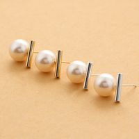 1 Pair Simple Style Geometric Round Plating Copper Ear Studs main image 1